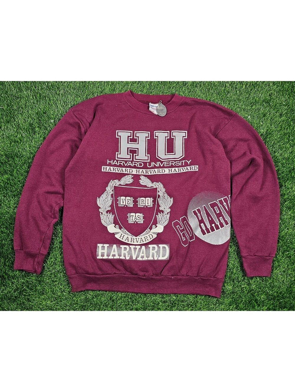Vintage 90s Harvard University Maroon Crewneck Sweatshirt Large